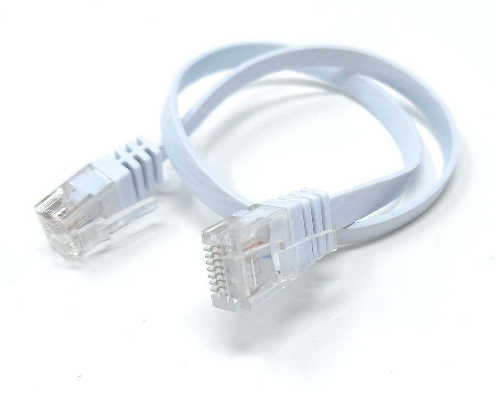 DRUT FLAT CAT6 RJ45 Ethernet LAN Patch Cable, Low Profile GIGABIT Full Copper 32AWG, Lead Allows Up to 1000Mbps Speed