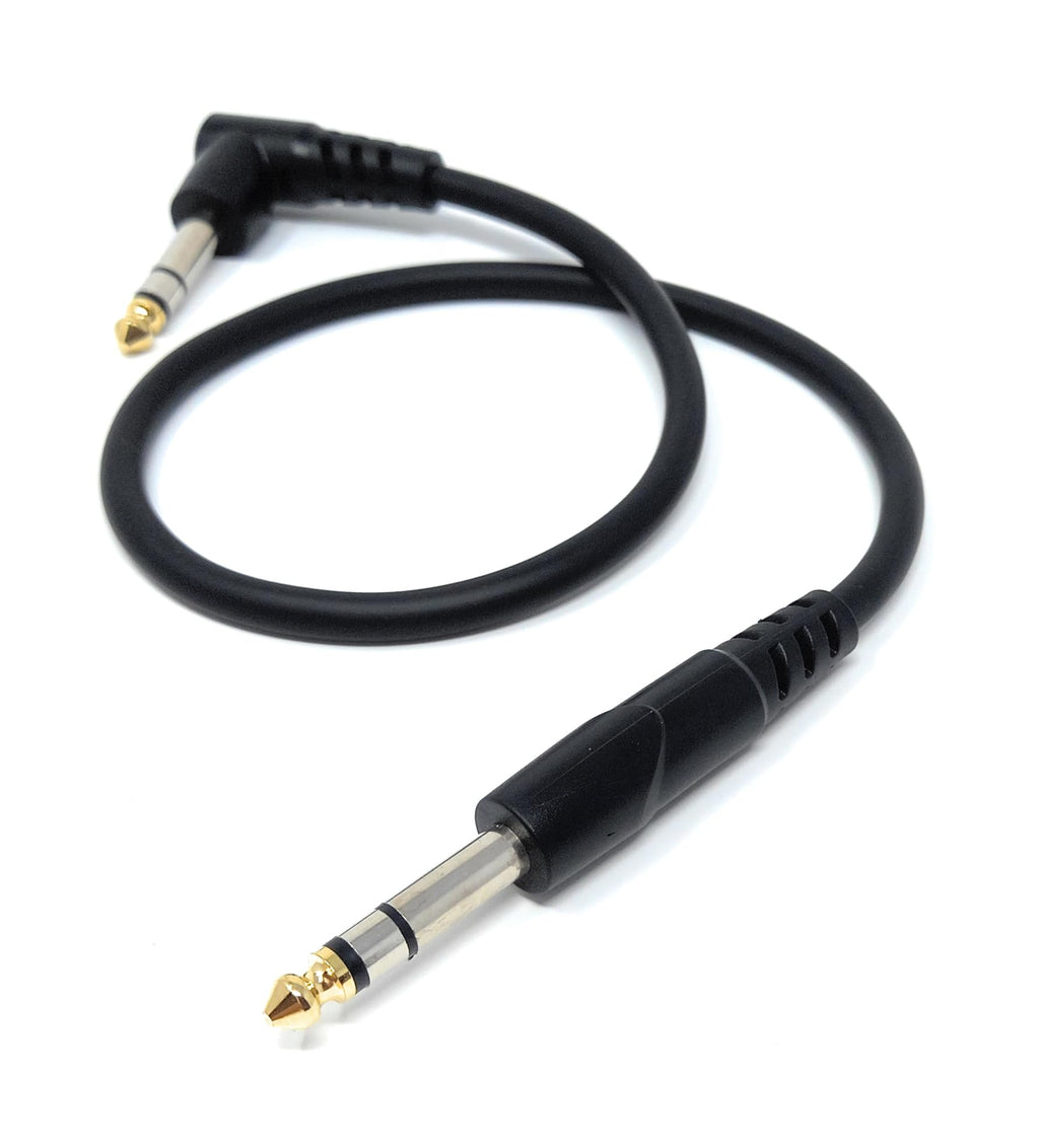 DRUT 6.35mm 1/4" Stereo TRS Male Jack to Right Angled Male Jack, Audio, Music Instrument, Flexible Cable Lead