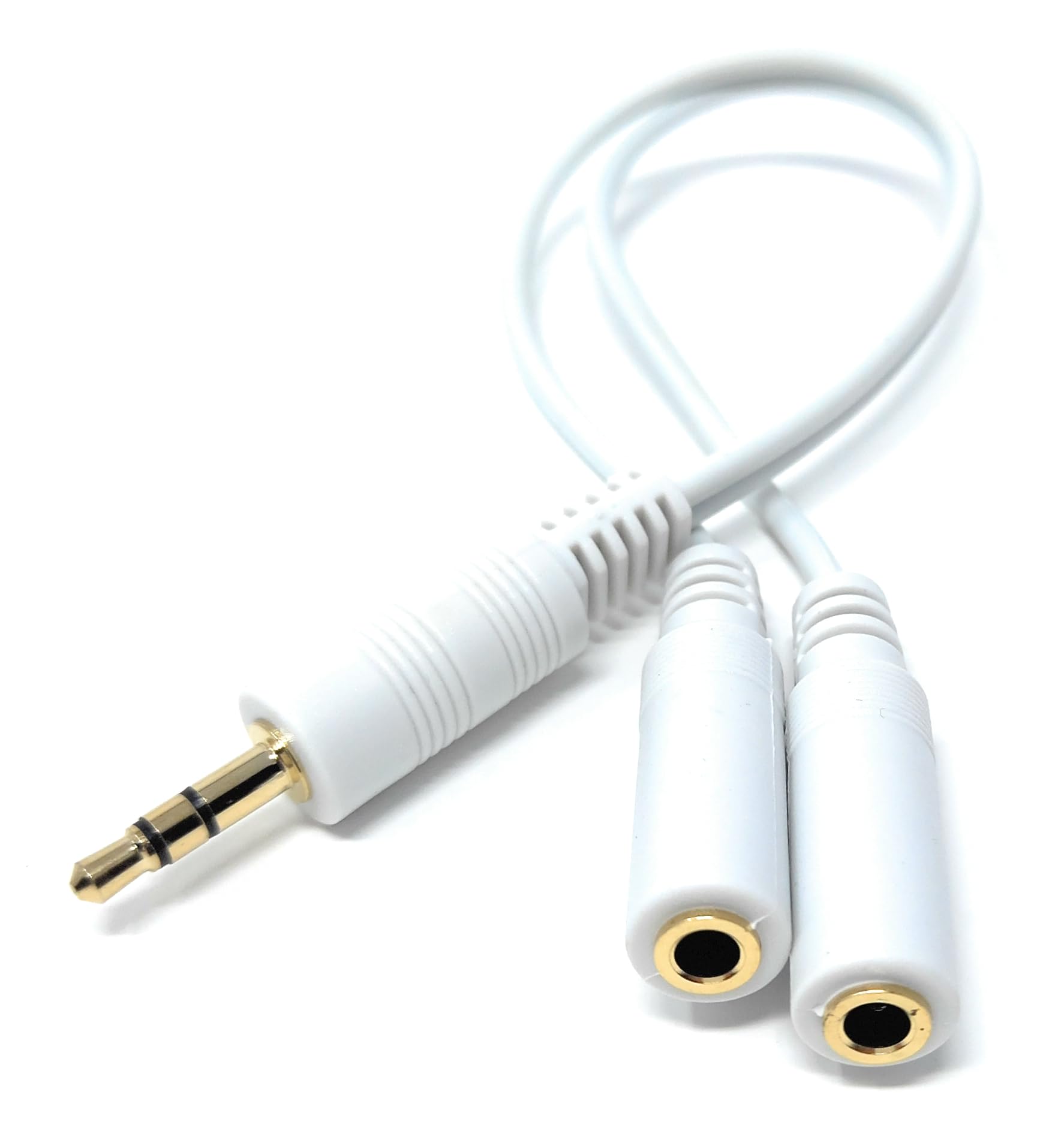 DRUT 3.5mm Stereo Jack Y Splitter Audio Cable Adapter White