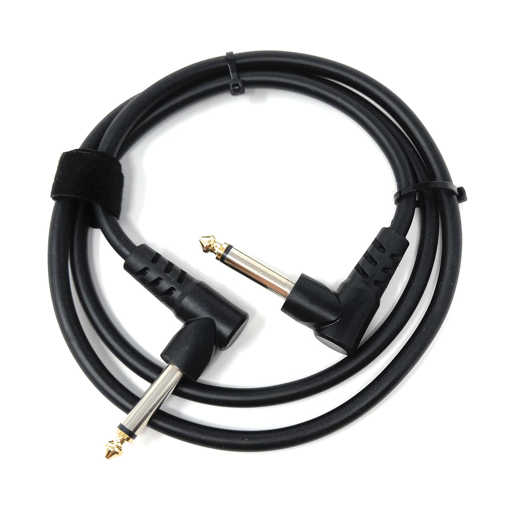6.35mm Right Angle TS Instrument Cable - 90 Degree 1/4 Inch Mono Guitar Patch Cable for Amps, Mixers, and Pedals