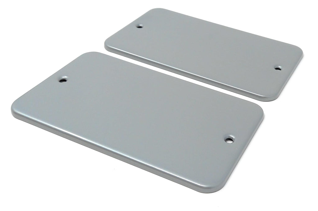 Dual Gang Metal Clad Blanking Plate – Durable Wall Faceplate Cover for Electrical Sockets with Screws Included (WxHxD): 140x80x4mm