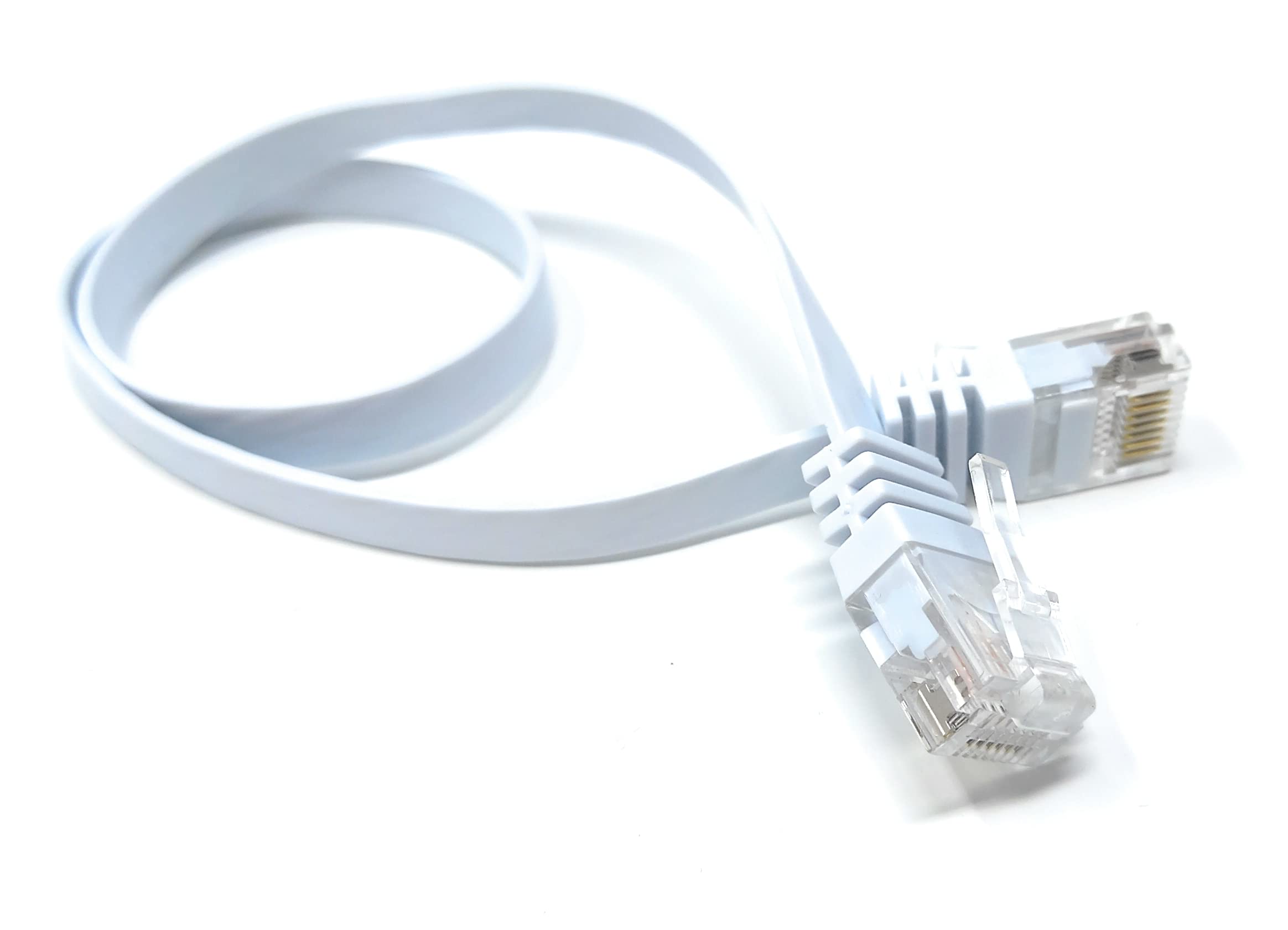 DRUT FLAT CAT6 RJ45 Ethernet LAN Patch Cable, Low Profile GIGABIT Full Copper 32AWG, Lead Allows Up to 1000Mbps Speed