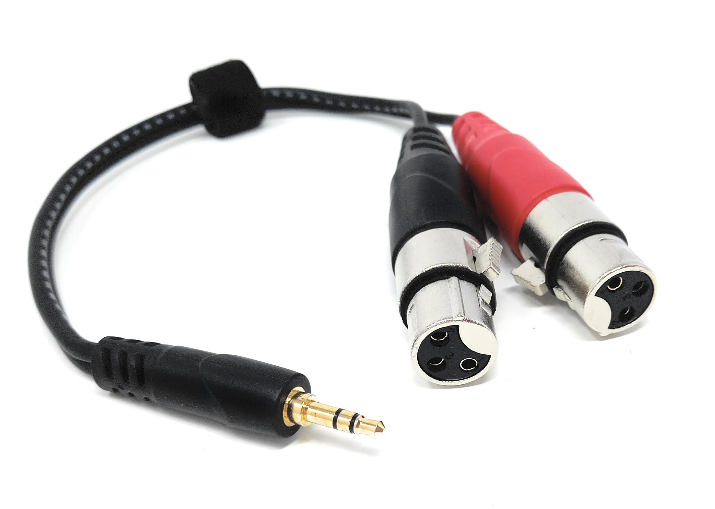 DRUT 3.5mm Stereo Jack to 2 x XLR Female Cable – Audio Splitter Lead for Microphones, Mixers, Speakers, DJ, Studio and Recording Equipment