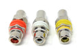 DRUT RCA Panel Mount Female to Female Audio and Video Adapter Pack – Red, White, and Yellow Color-Coded A/V Audio Plugs (Set of 3)