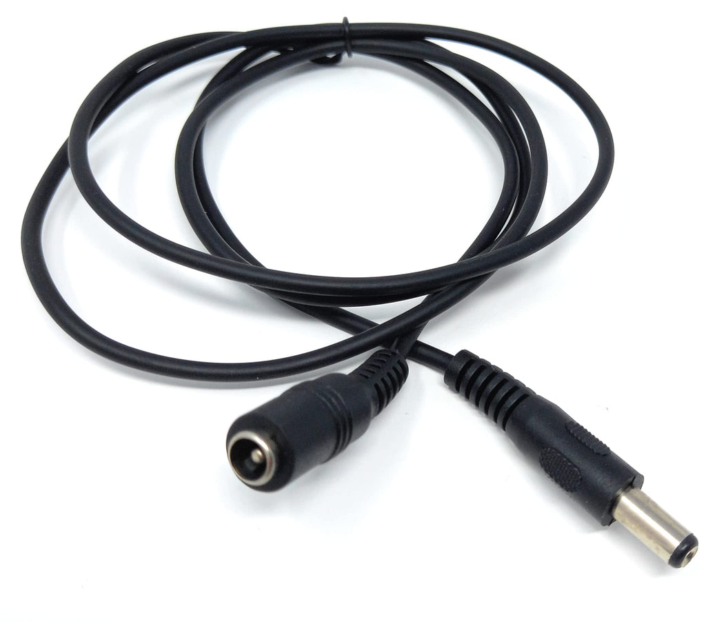 5.5mm x 2.1mm DC Power Plug to Socket, Male to Female CCTV, LED, Modem Router, Music Instruments Extension Lead Cable