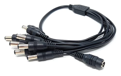 DRUT 5.5mm to 2.1mm DC Power Splitter Lead Adapter 12V PSU to LED, CCTV Camera Cable