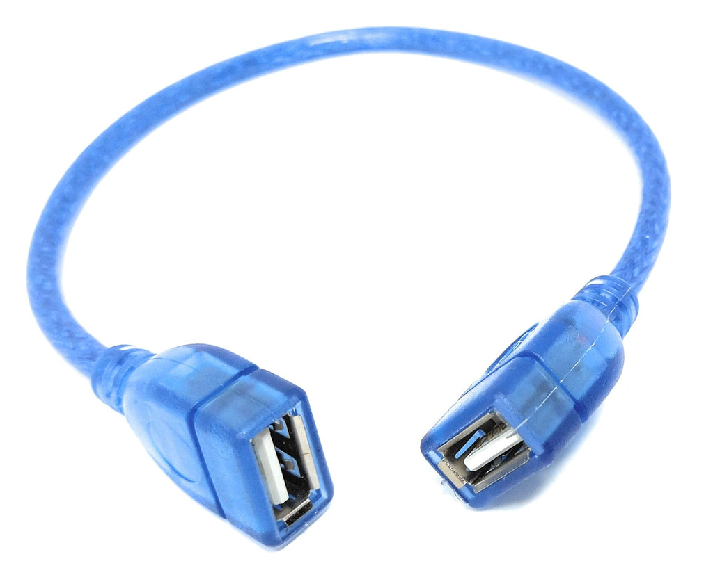 DRUT 30cm USB Female to Female Extension Cable Coupler Adapter – Compatible with Computers, Printers, Mobile Phones, Mouse, Keyboard