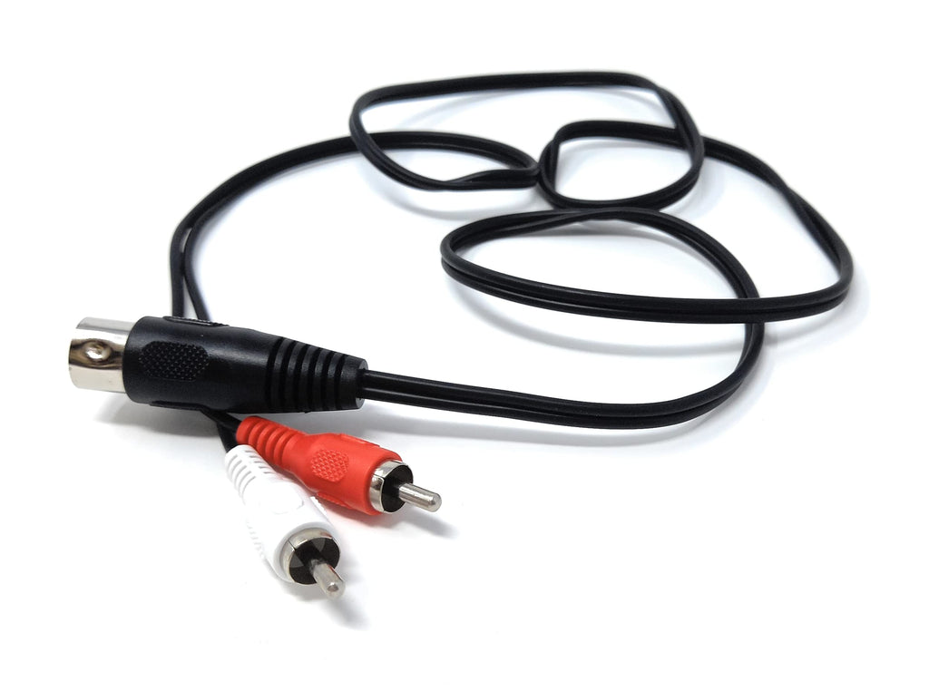 DRUT 5 Pin Midi Male Din Plug to 2 x RCA Phono Male Plugs Audio Cable (wired 3+5) to 2 x RCA plugs