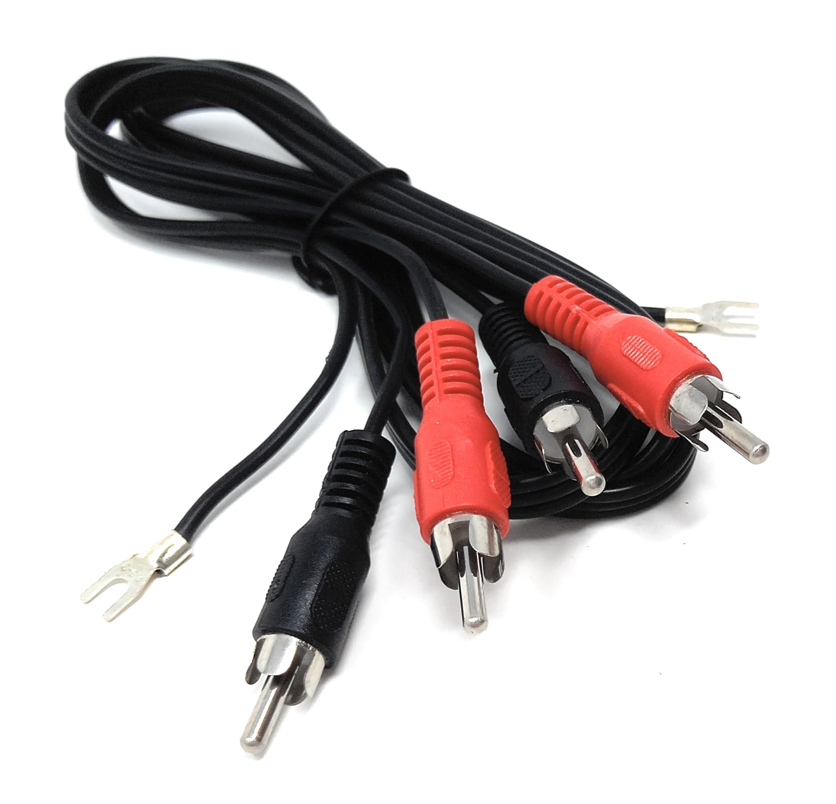 DRUT 1.2m RCA to RCA Twin Phono Audio Cable With Earth Lead for Turntable Mixer