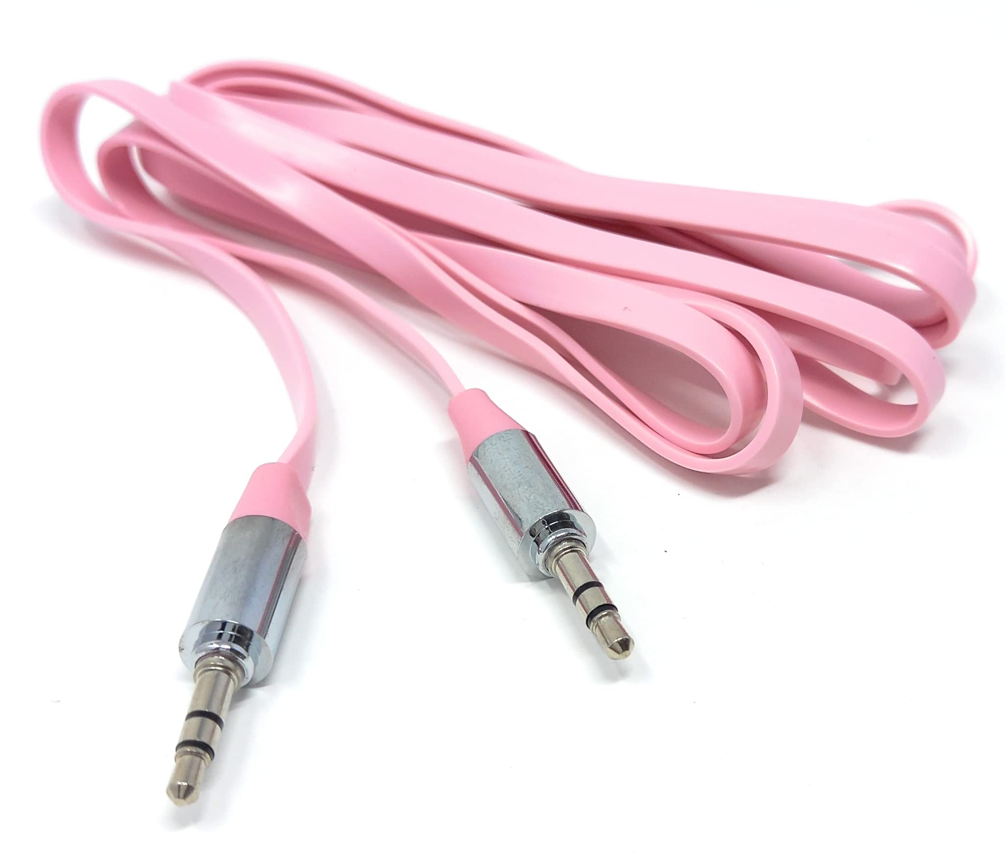 DRUT 3.5mm Jack to Jack with Metal Plug AUX Stereo Audio Flat Cable Male to Male Tangle-Free Lead