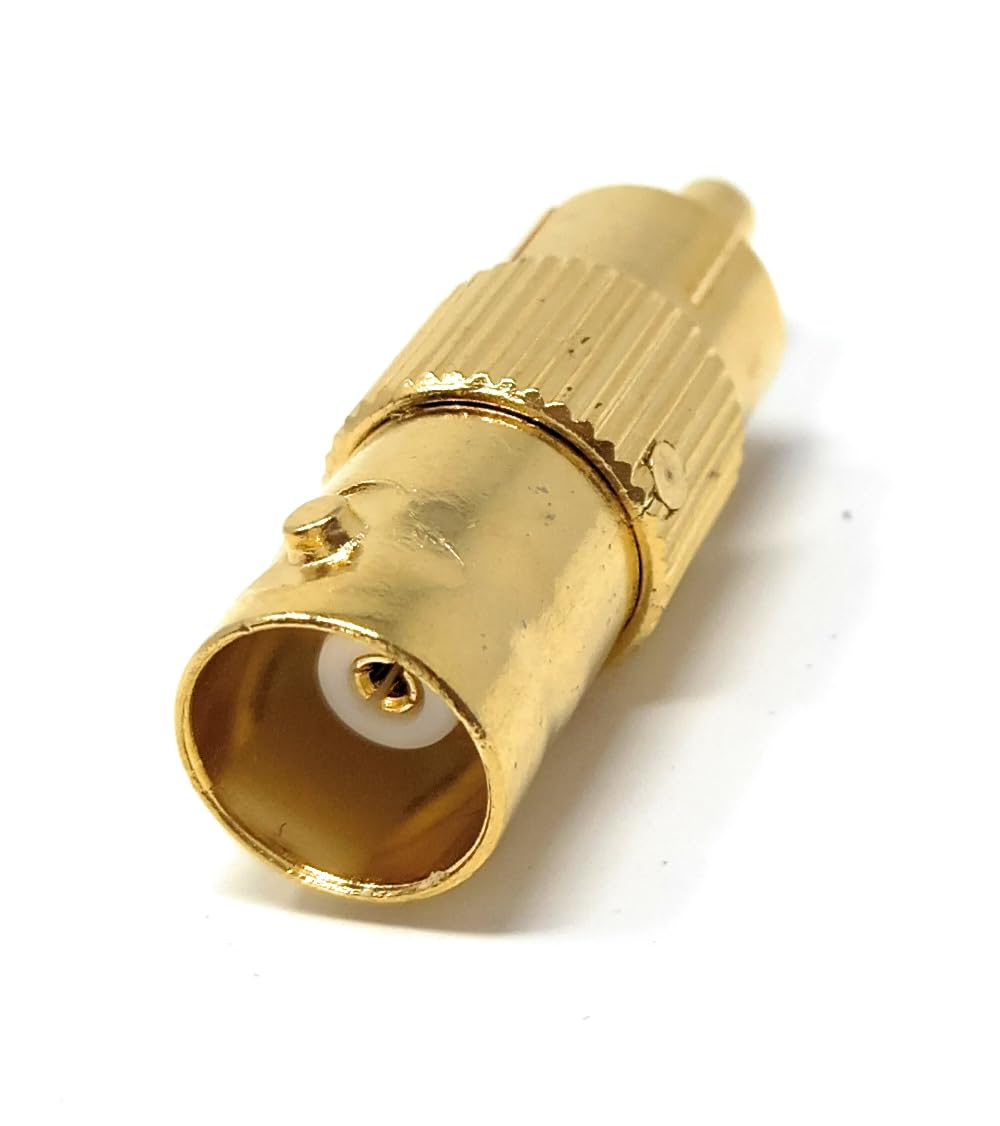 DRUT BNC Female to RCA Phono Male Plug Connector CCTV Camera Cable Video Adapter Gold Connectors