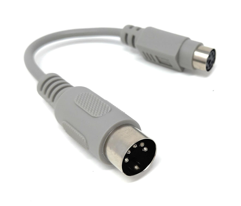 5-Pin DIN Male to 6-Pin Mini DIN Female Adapter Cable – 15cm MIDI Converter Lead for Musical Instruments, Keyboards, AT to PS/2 Device Conversion