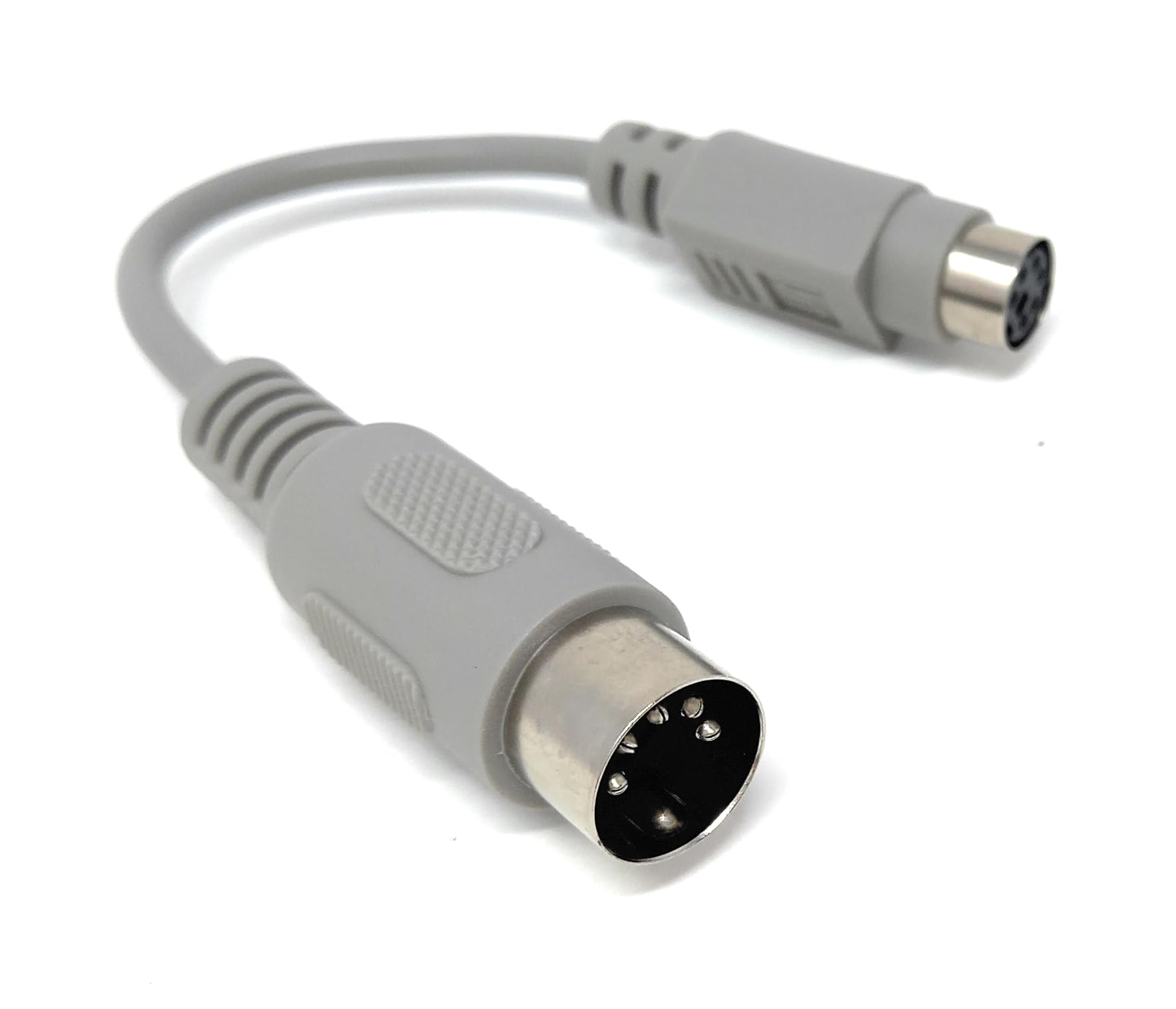 5-Pin DIN Male to 6-Pin Mini DIN Female Adapter Cable – 15cm MIDI Converter Lead for Musical Instruments, Keyboards, AT to PS/2 Device Conversion