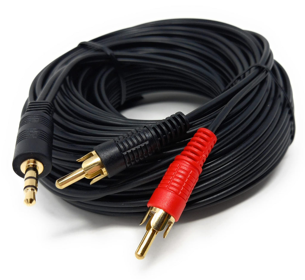 DRUT 3.5mm to Twin RCA Stereo Aux Phono Audio Cable Mini Jack Lead Cord Y Splitter Headphone Cord RCA Y Splitter Adapter