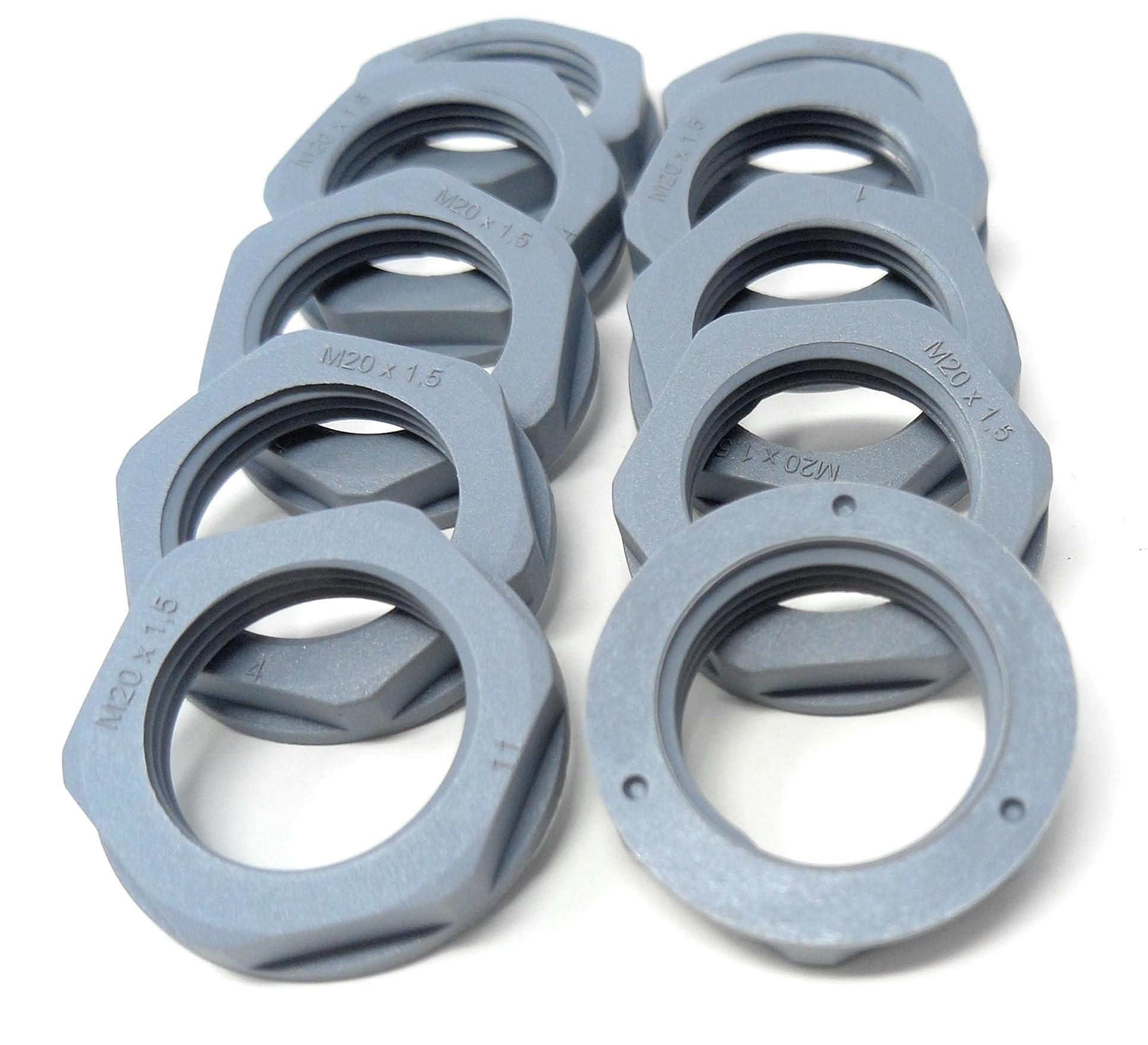 M20 20mm Nylon Locknut (Polyamide), Pack of 10 – Durable, Lightweight Fastening Solution
