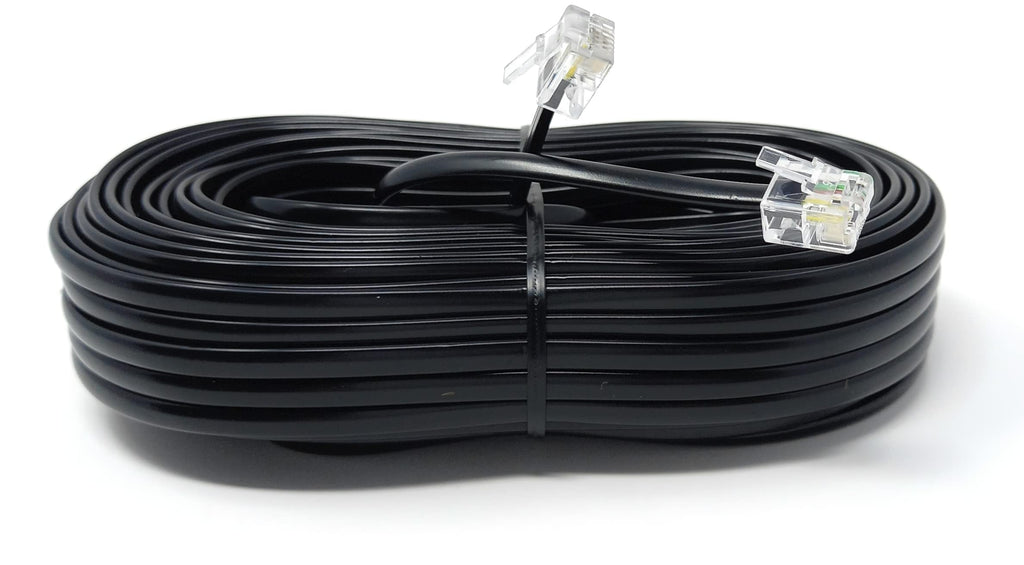 DRUT RJ11 to RJ11 Telephone Landline Cable ADSL (6P4C) Flat Lead High Speed BT Internet Broadband Male to Male Router, Modem, Phone Extension Wire