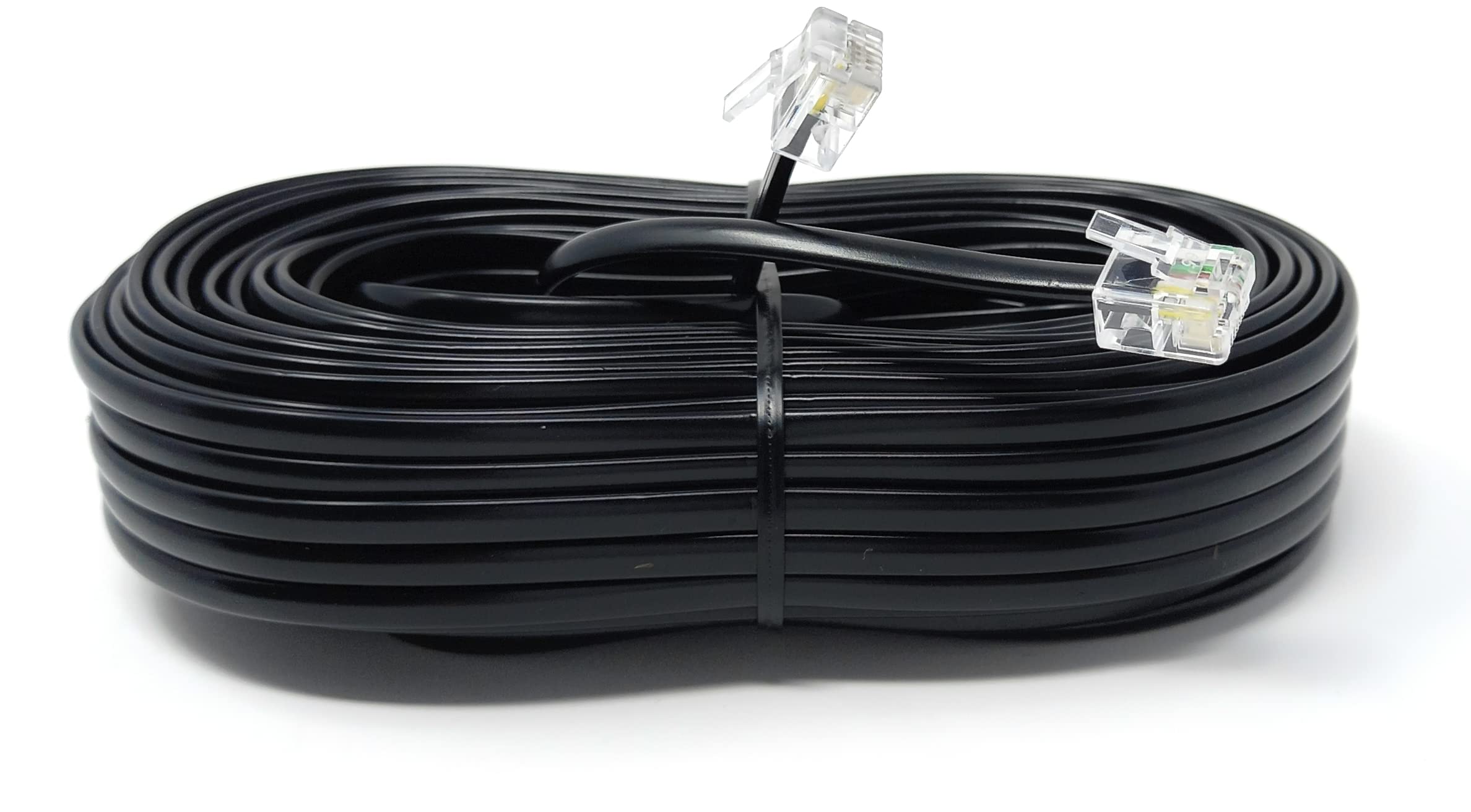 DRUT RJ11 to RJ11 Telephone Landline Cable ADSL (6P4C) Flat Lead High Speed BT Internet Broadband Male to Male Router, Modem, Phone Extension Wire