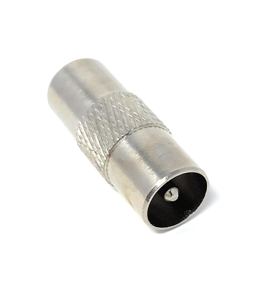 DRUT Male to Male TV Aerial Coaxial Coupler, RF Coax Antenna Adapter, Coupling Connector, Gender Changer