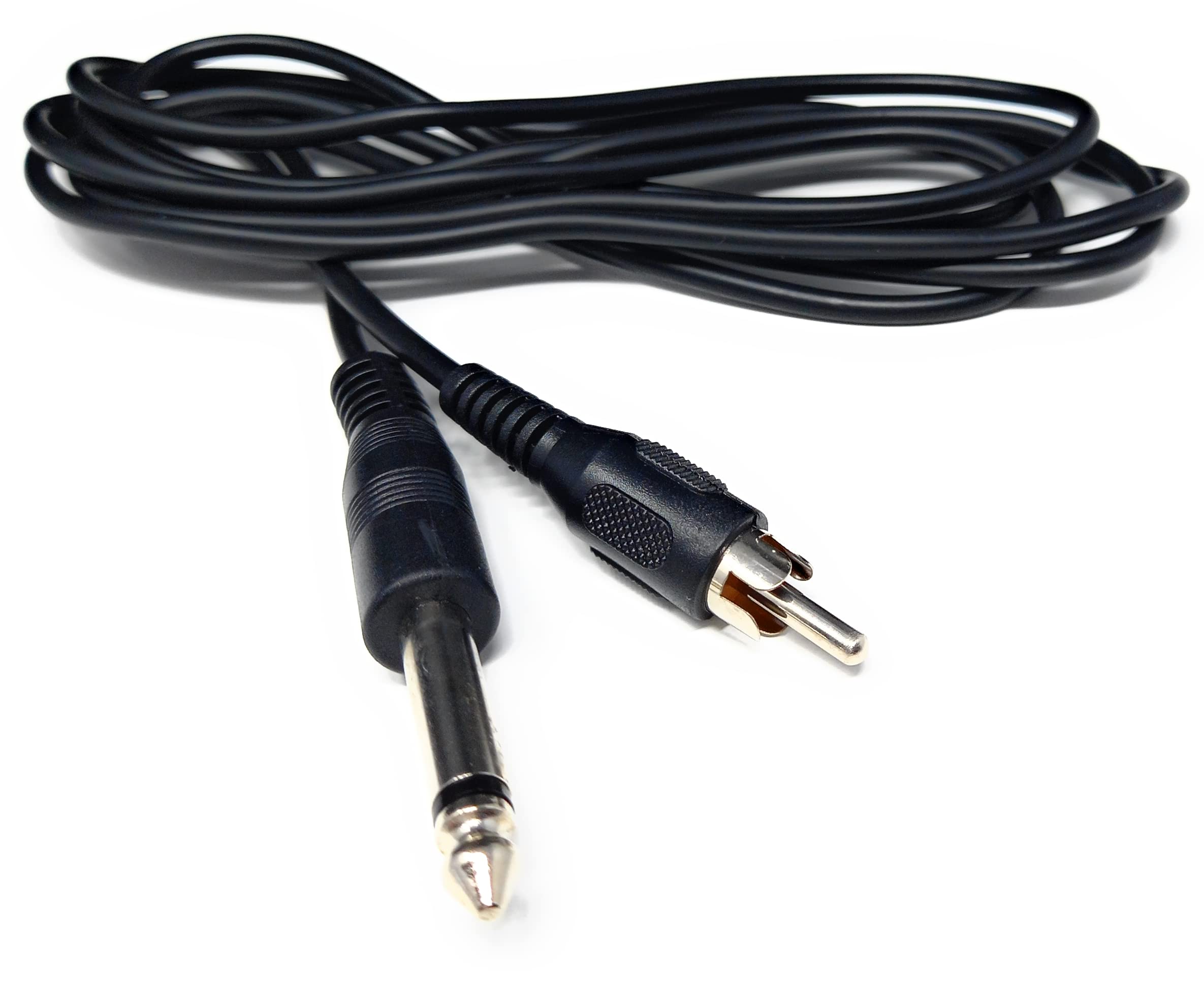 DRUT 6.35mm (1/4") Mono Jack Plug to RCA Phono Plug Audio Male to Male Lead Cable