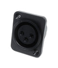 DRUT XLR 3 Pin Female Chassis Panel Mount Connector - D Series, Fits Standard D-Pattern Holes for Audio, Studio, PA Systems, Microphone, Music Instrument Cables