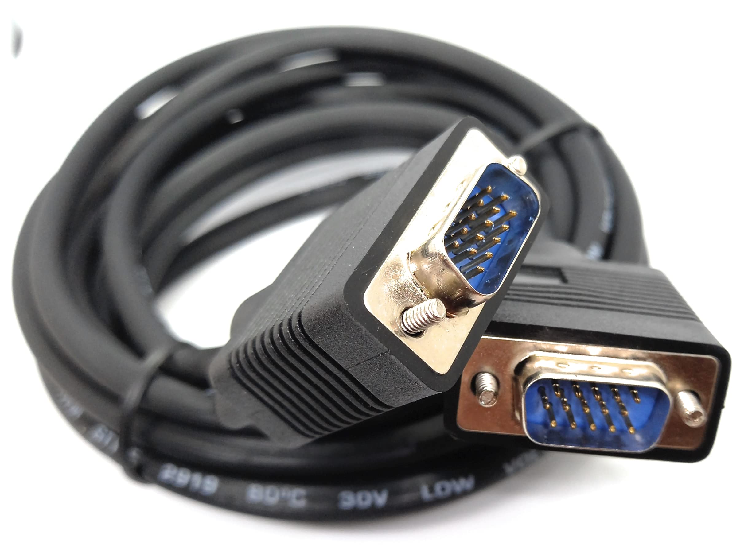 DRUT VGA to VGA Cable 15 pin SVGA Male to Male for Monitor Computer PC Laptops TV Projectors Extension Lead, HD15 All Data Pins Connected