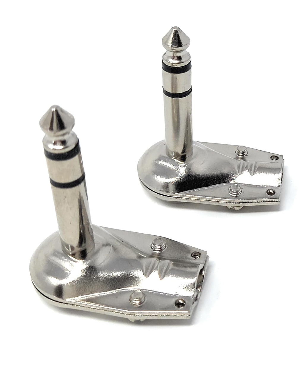 6.35mm Stereo 1/4 90 Degree Right Angle TRS Solder Plug, Flat Pancake Style, DIY Audio Connector