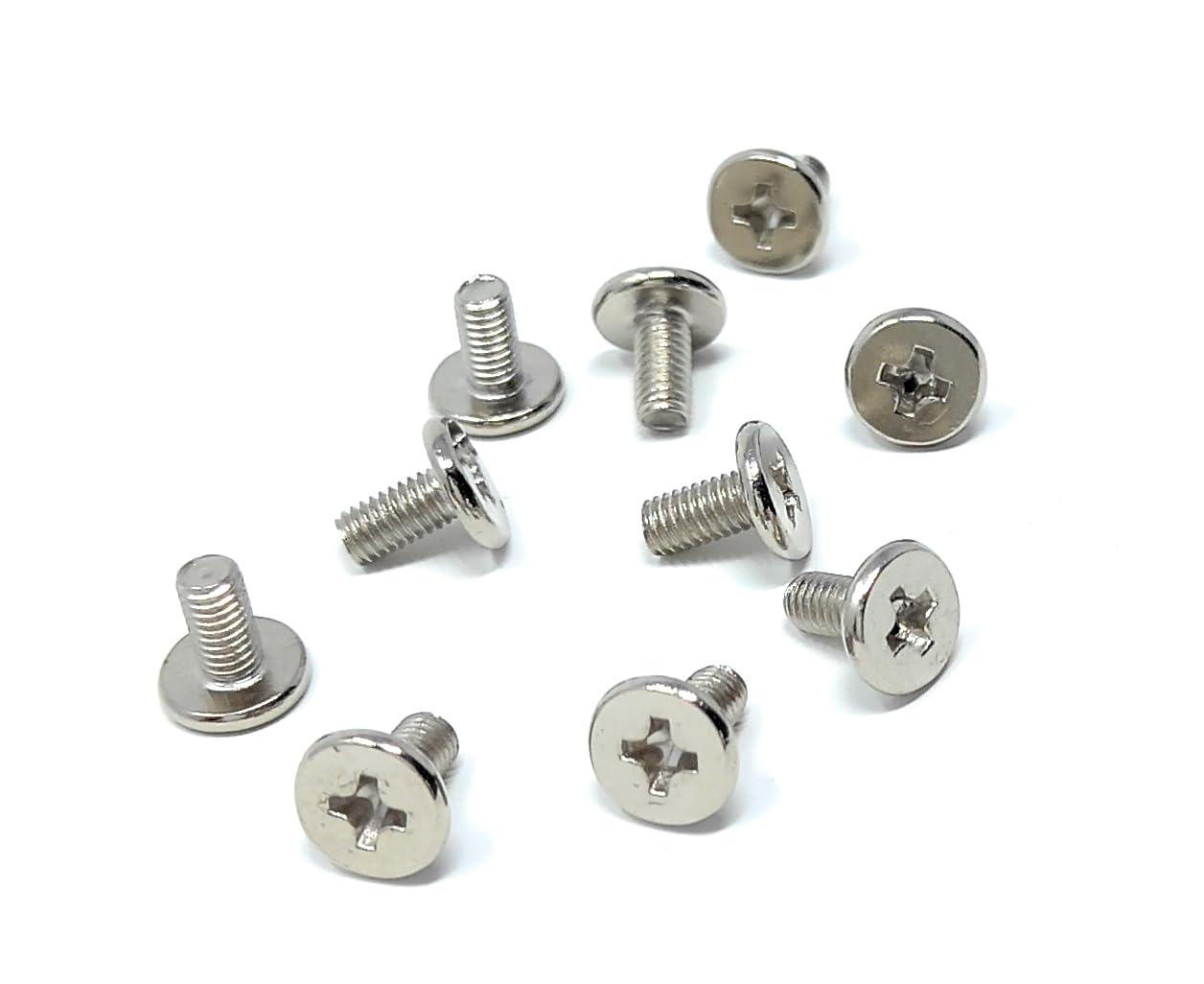 PC Case Mounting Screws, Phillips Head, 2.7x5.6mm, Nickel Steel, 10 Pack, for HDD SSD Optical Drive Components