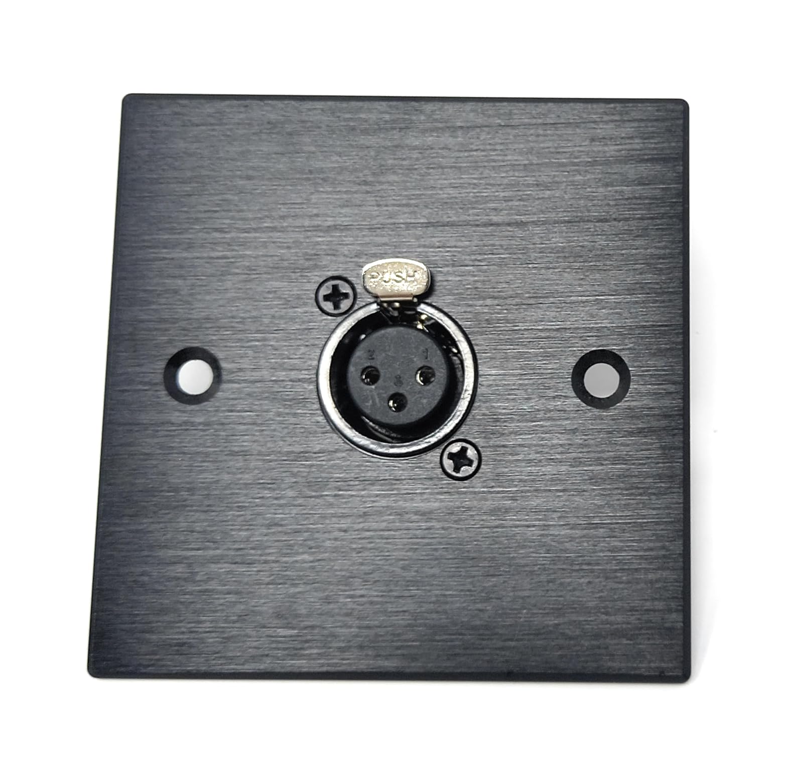 Brushed Aluminium 3-Pin XLR Female Sockets D-Series Wall Faceplate (Soldering Ends) – Durable Metal Plate for Audio, Amplifier, Microphone, Mixer & Speaker Connections – Screws Included
