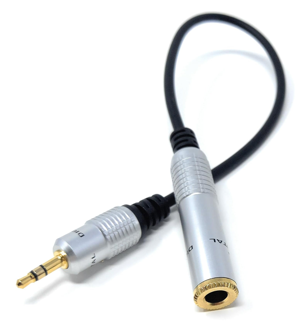 DRUT 30cm 3.5mm Jack Male to 6.35mm Socket Female Adapter Extension Audio Cable Lead
