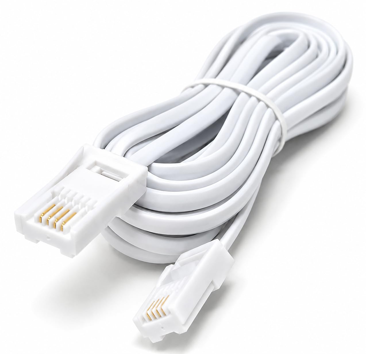 DRUT BT to BT 4 Wire 431A Male to Male Plug Telephone Flat Cable Lead