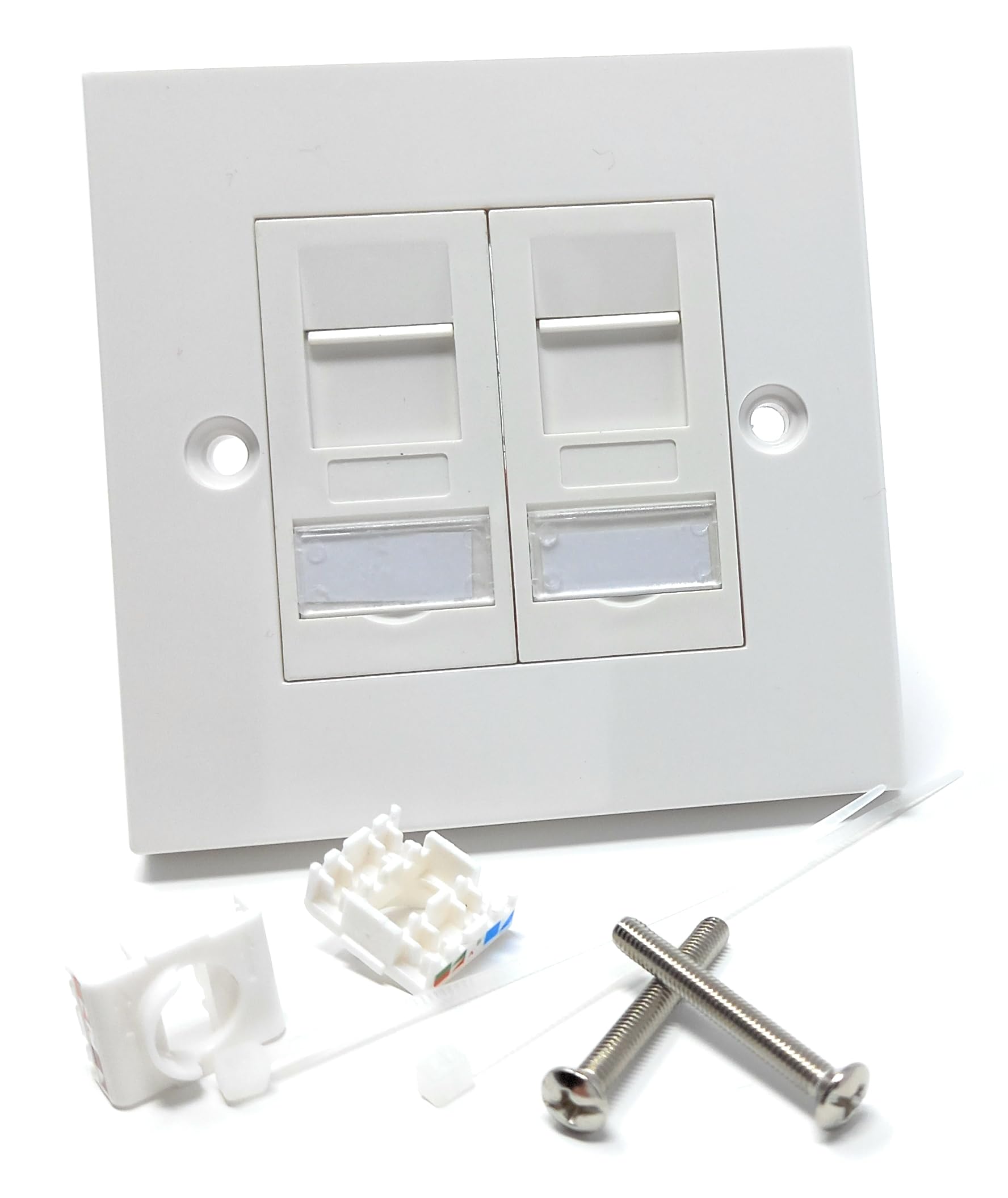 DRUT Cat6a Shielded Loaded Faceplate Tool-less for RJ45 Ethernet Cable