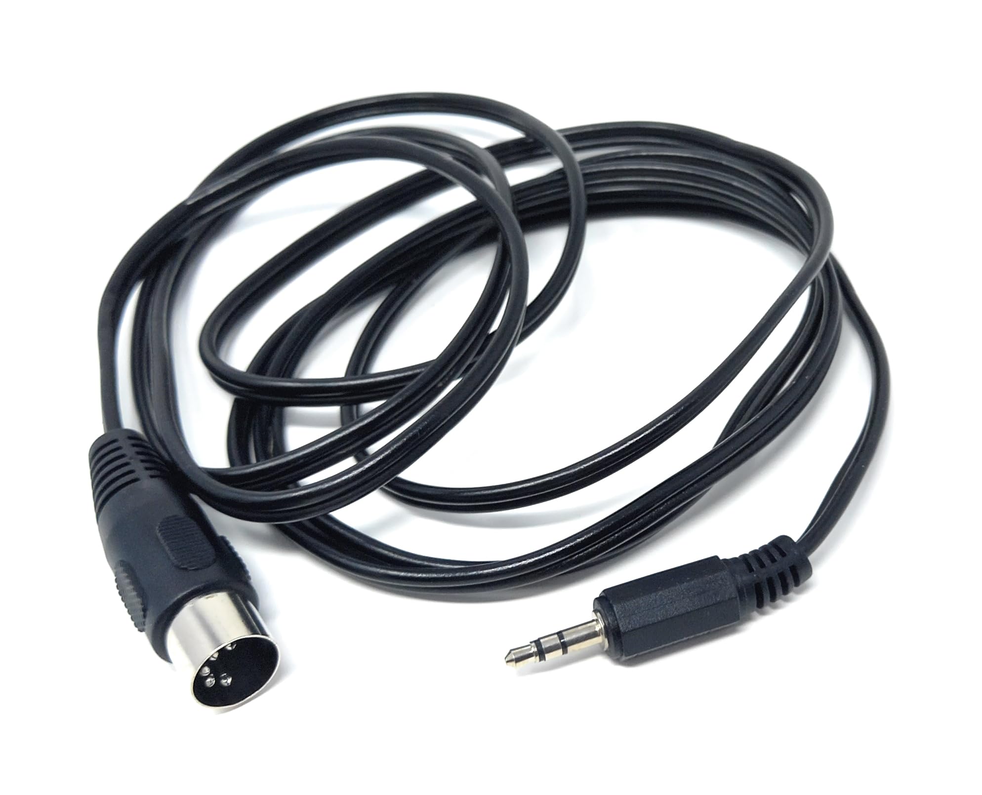 DRUT 3.5mm Stereo Jack Plug to 5 Pin Midi Din Male AUX Audio Cable, Midi Pins 2, 3, 5 are Connected
