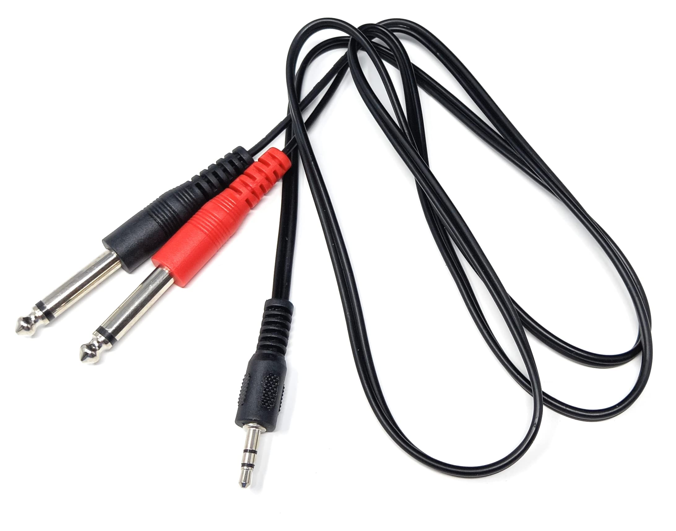 DRUT Stereo 3.5mm Jack to 2 x 6.35mm Mono Jacks, Y Cable Lead create description