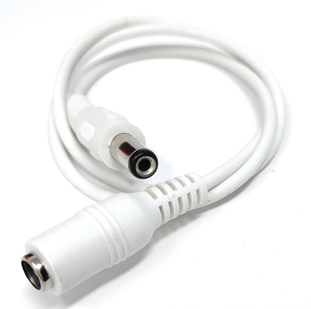 5.5mm x 2.1mm DC Power Plug to Socket, Male to Female CCTV, LED, Modem Router, Music Instruments Extension Lead Cable