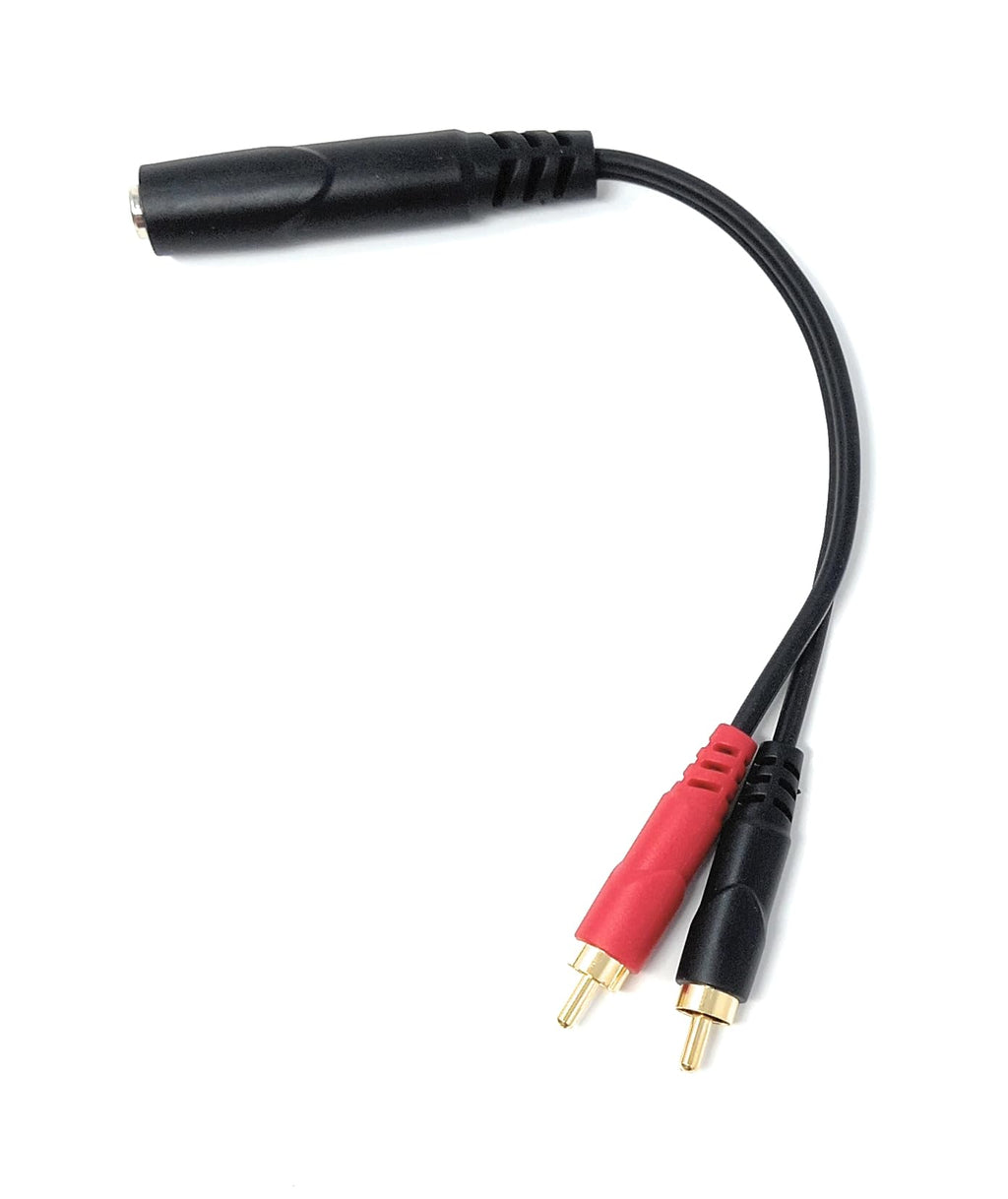 DRUT 6.35mm to 2 x RCA Splitter Cable, 6.35 TRS Female to Dual RCA Male Stereo Audio Lead for Music Instruments, Mixer (Gold Plated)