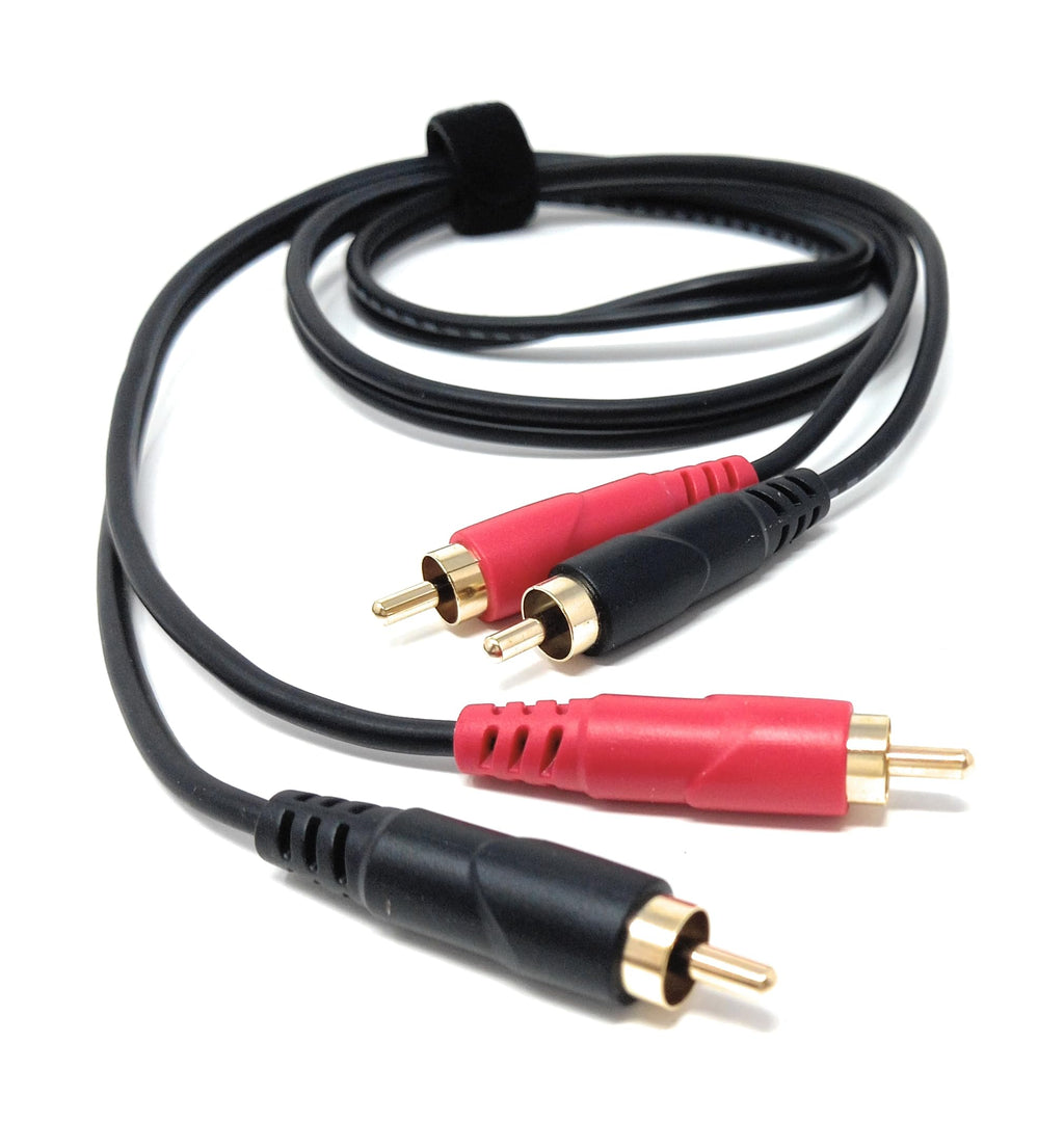DRUT 2 x RCA Audio Cable – Stereo Male to Male Lead with Gold-Plated Plugs for Amplifier, Active Speakers, Subwoofer, Turntable, HiFi & Home Audio Systems