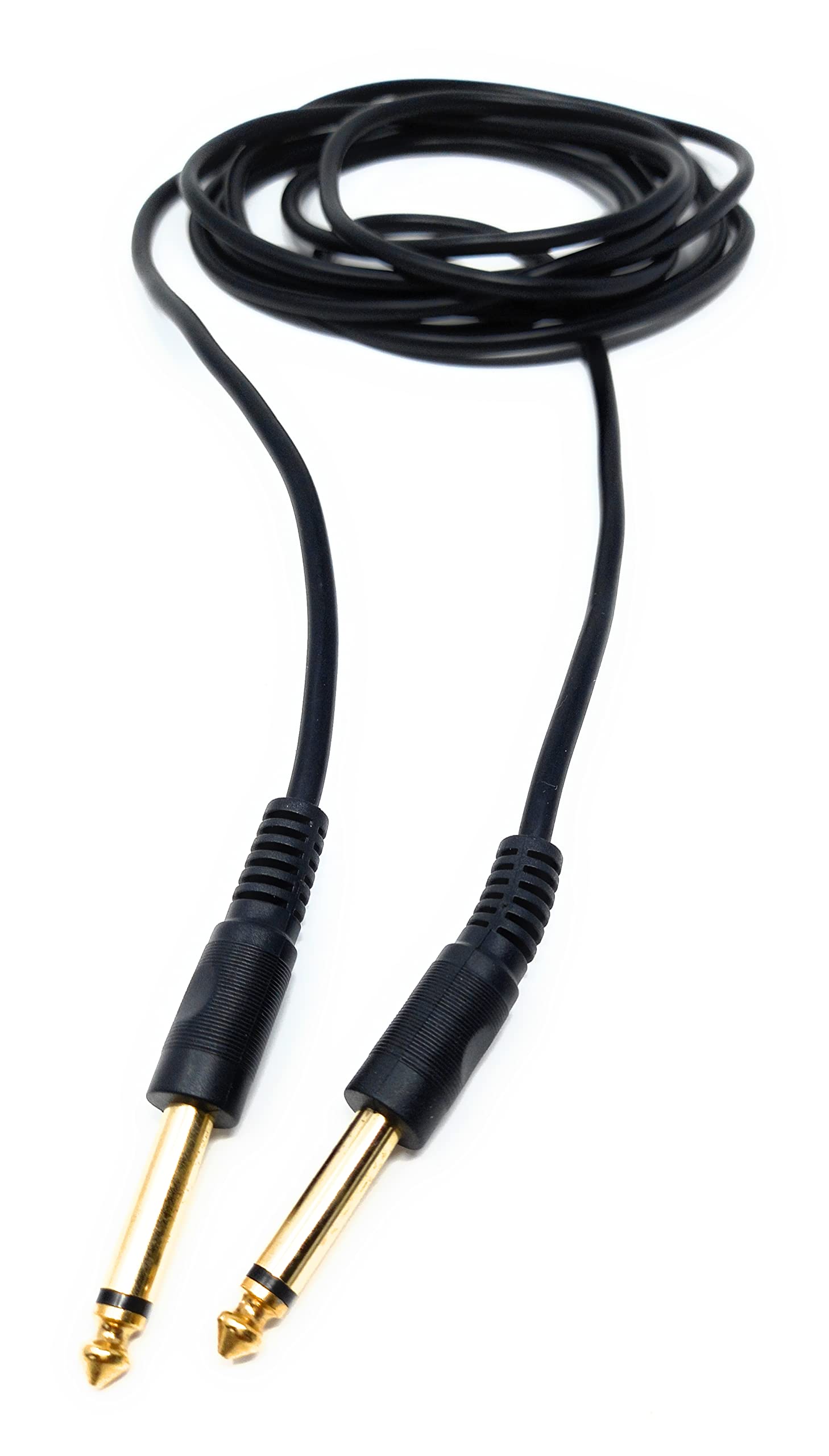 DRUT 6.35mm to 6.35mm Mono 1/4'' TS Jack Plug Speaker, Guitar, Instrument, Patch Cable Gold Connectors