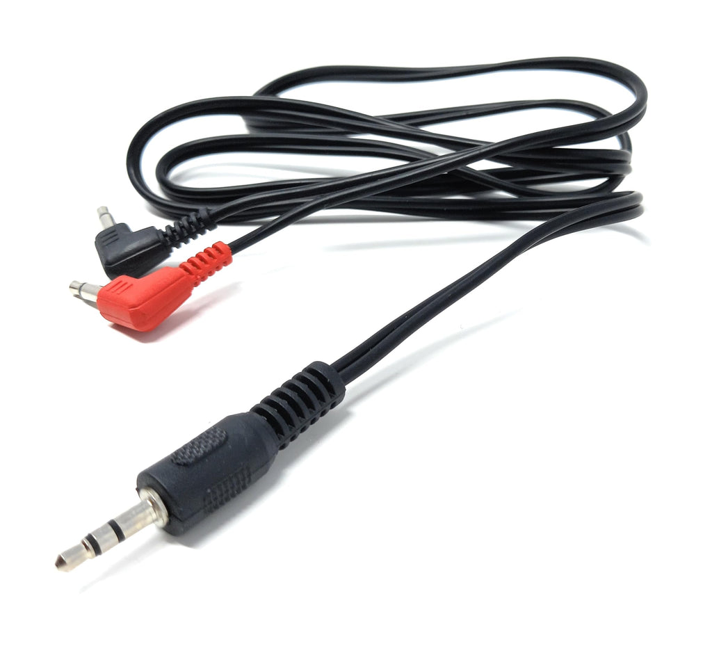 DRUT 1m 3.5mm Stereo Jack To 2 x 3.5mm Right Angled Mono Male Jack Plugs Audio Cable Lead