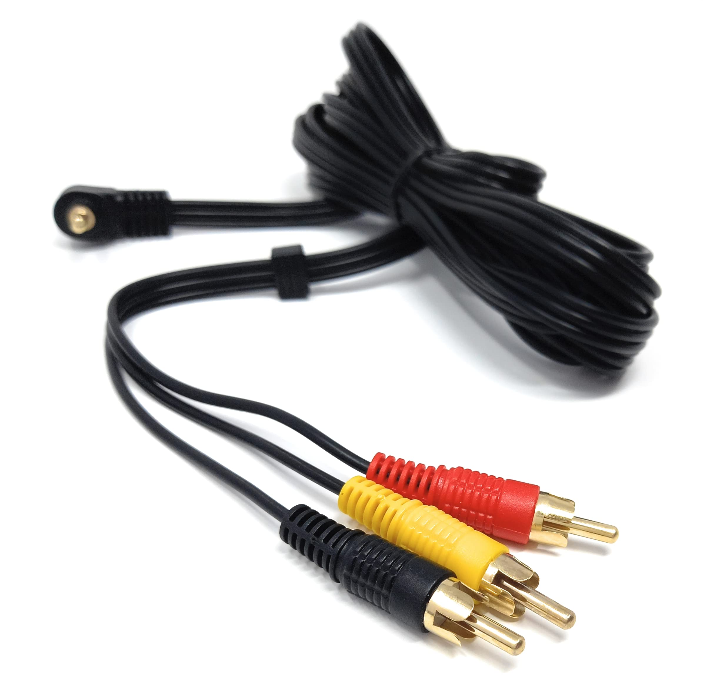 DRUT Right Angle 4 Pole 3.5mm Jack To 3 x RCA Composite & Stereo Audio Video Lead Cable