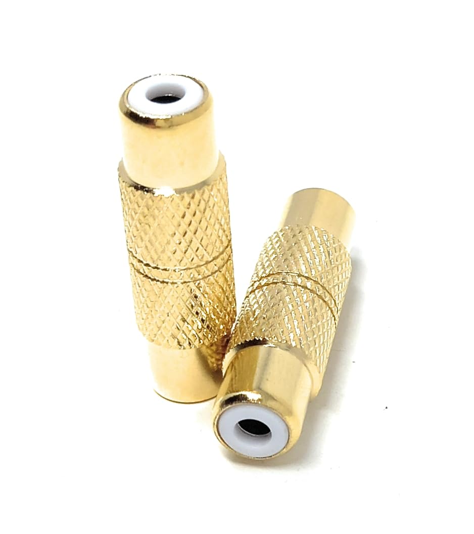 DRUT RCA Female to RCA Female Coupler, Single Phono Socket to Socket Adapter for RCA Cables, Speakers, Amplifiers, and Audio Systems