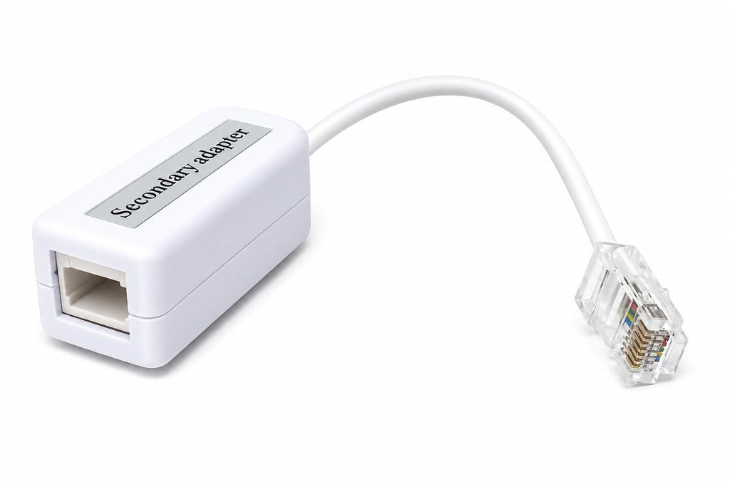 DRUT RJ45 to BT Telephone Socket Adapter with Cable, Secondary Phone Line Converter, RJ45 Male to BT Female Landline Adaptor for Broadband, Router, Modem, Fax & Telephone Connection