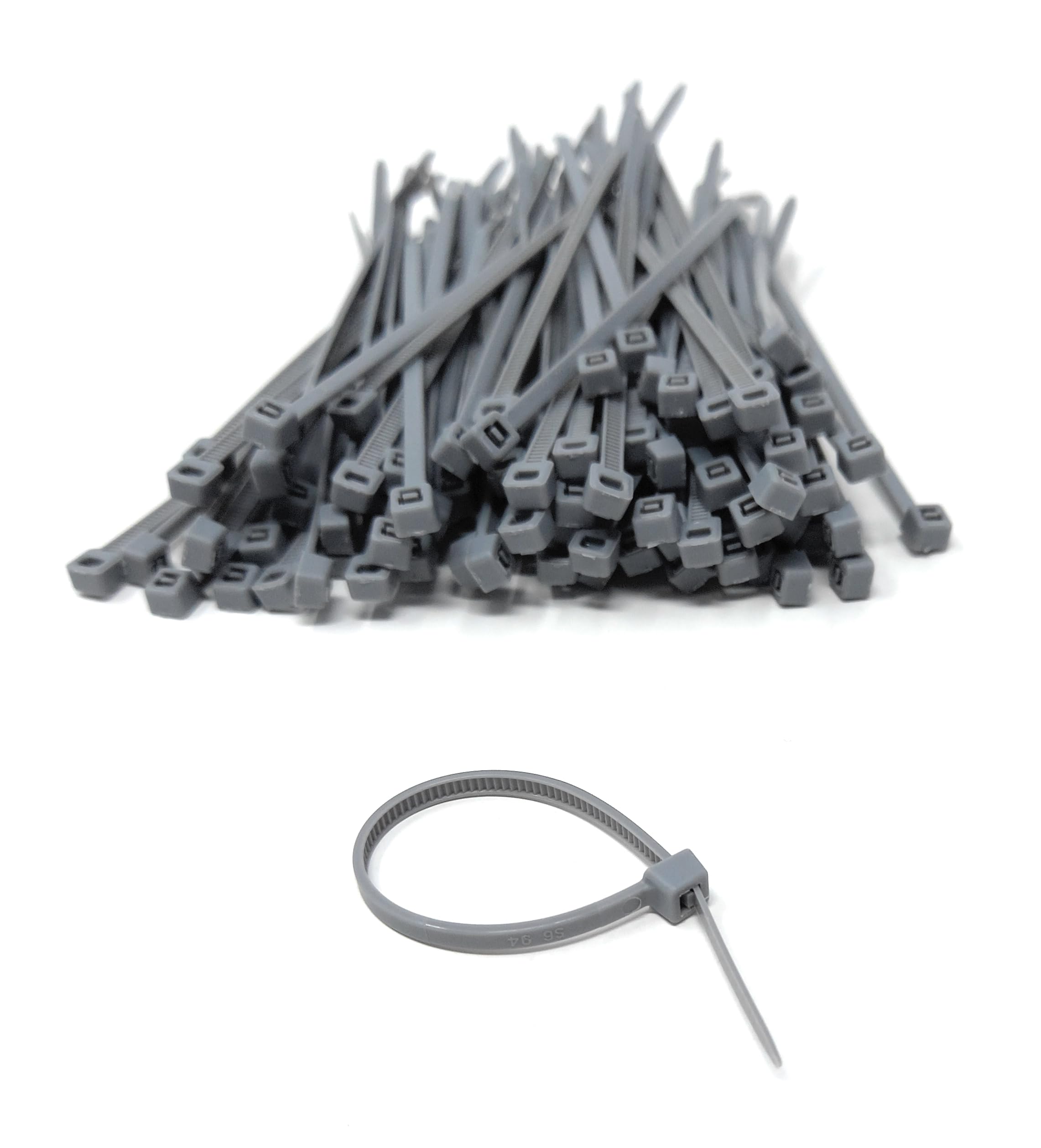 Nylon Cable Ties, 100mm x 2.5mm, Pack of 100, Plastic Zip Tie Wraps, Self-Locking
