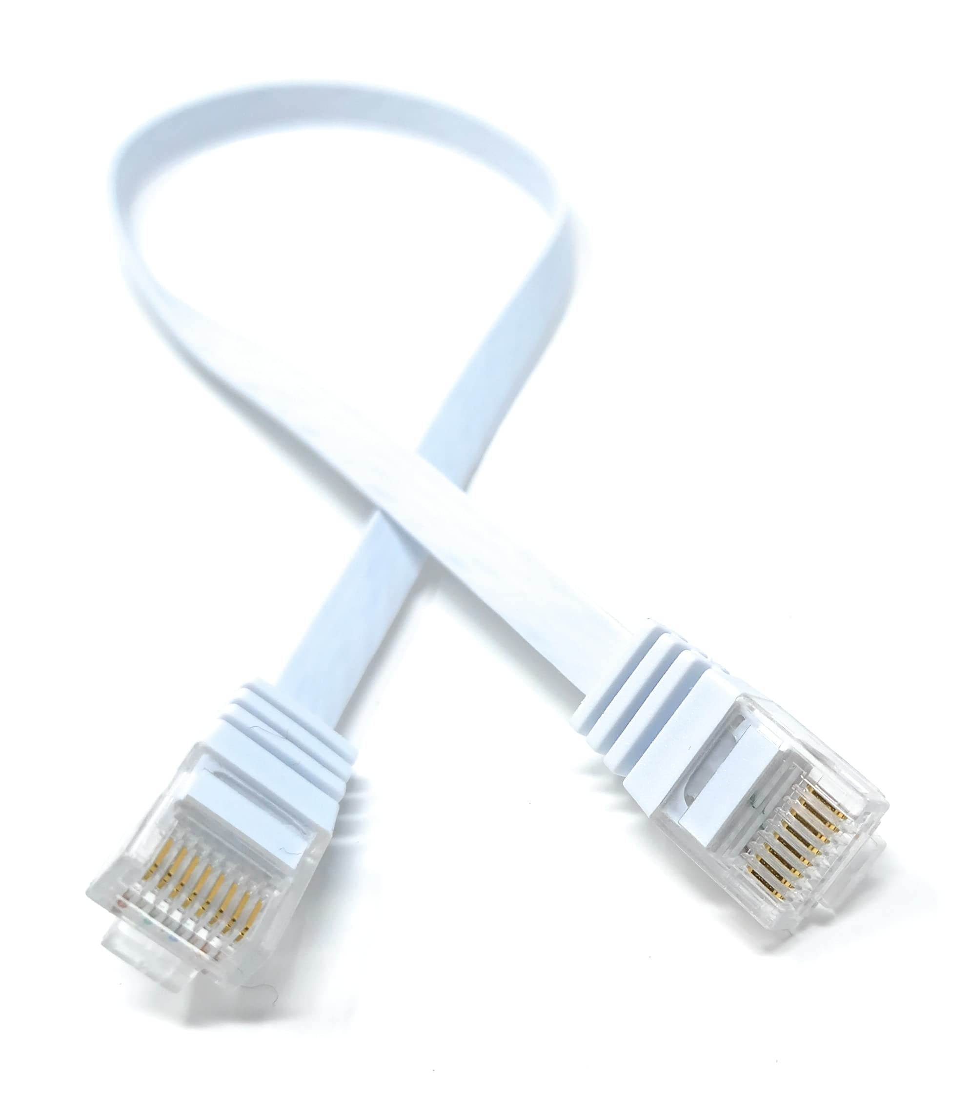 DRUT FLAT CAT6 RJ45 Ethernet LAN Patch Cable, Low Profile GIGABIT Full Copper 32AWG, Lead Allows Up to 1000Mbps Speed