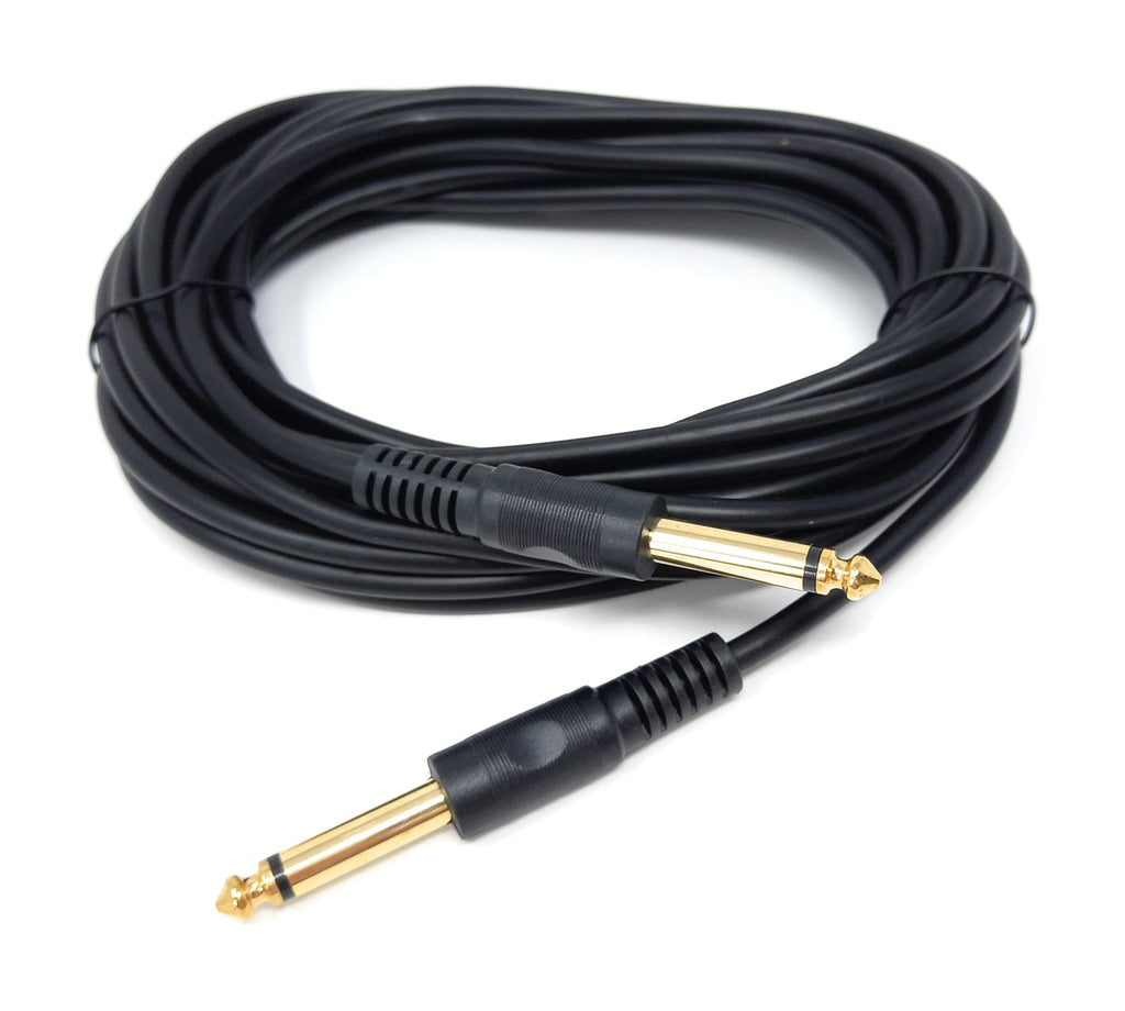 DRUT 6.35mm to 6.35mm Mono 1/4'' TS Jack Plug Speaker, Guitar, Instrument, Patch Cable Gold Connectors
