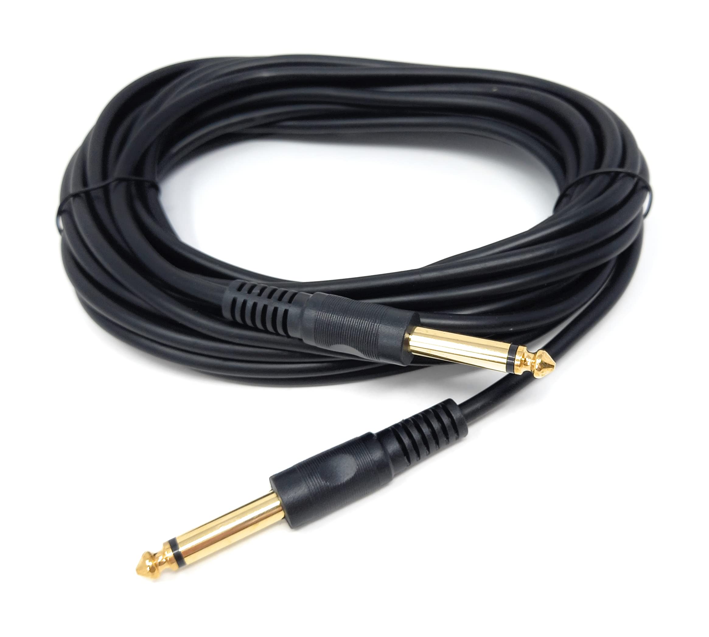 DRUT 6.35mm to 6.35mm Mono 1/4'' TS Jack Plug Speaker, Guitar, Instrument, Patch Cable Gold Connectors