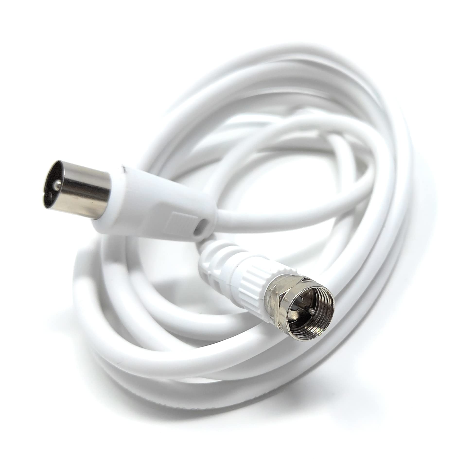 DRUT RF TV Aerial Male to F Type Connector Male Plug Coaxial Coax Cable, Lead, 75 Ohm, 3C-2V