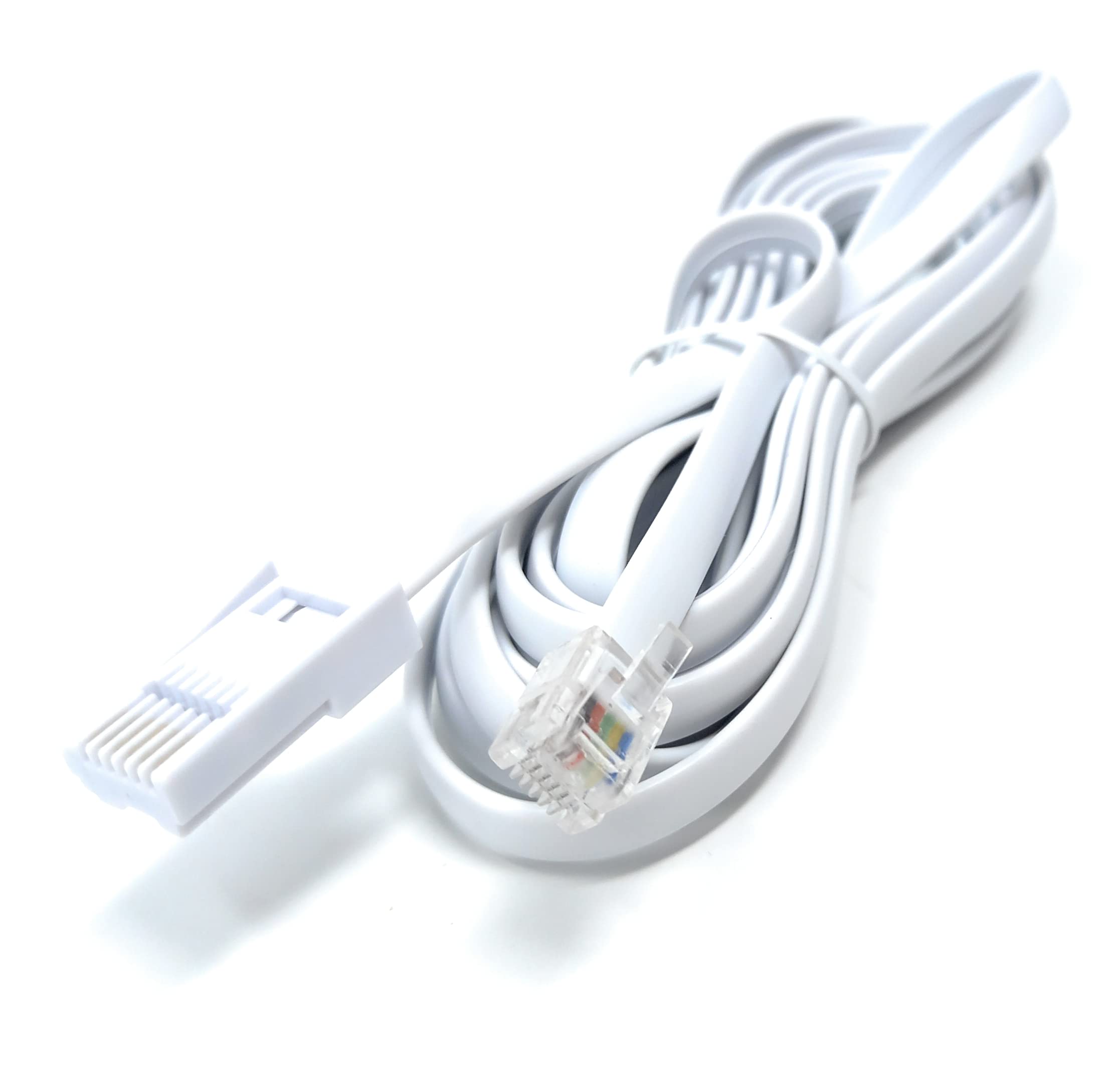 DRUT BT 631A Plug to RJ12 6P6C Plug Lead, 6 Wire Telephone Line Cord, Broadband Modem Router Cable