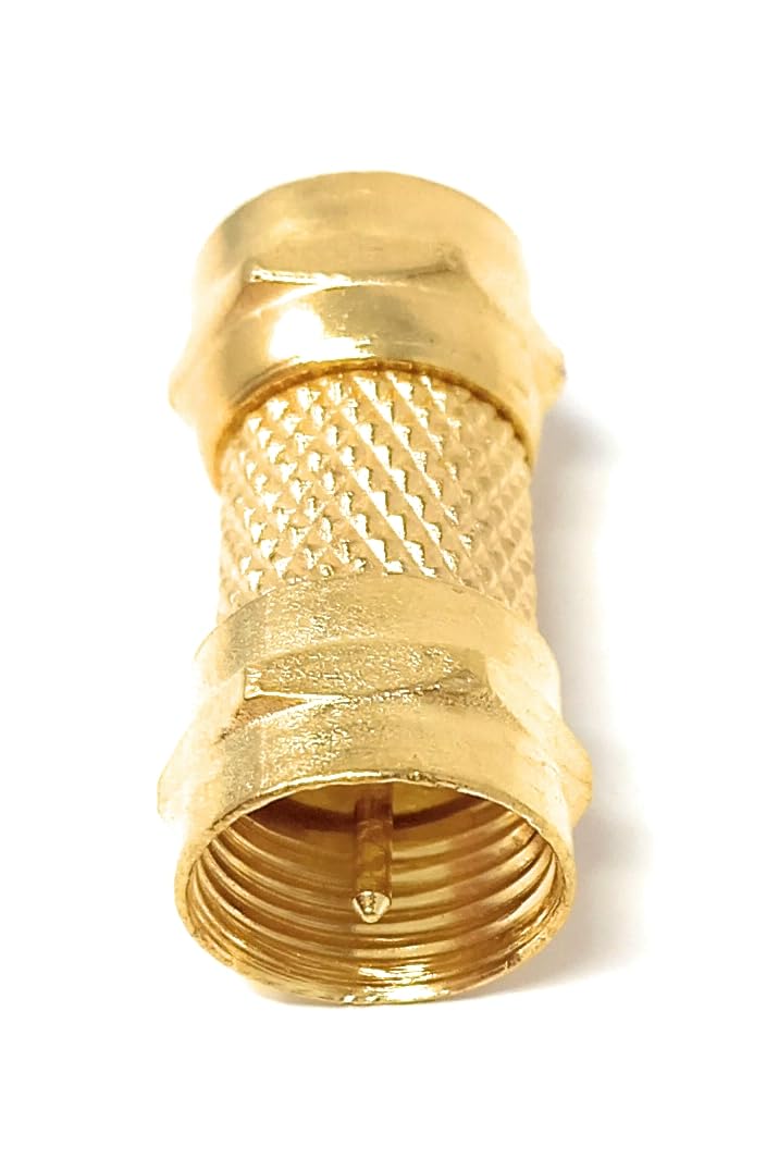 DRUT F Type Screw On Male to Male Plug to Plug 75 OHM Coax Adapter Coupler