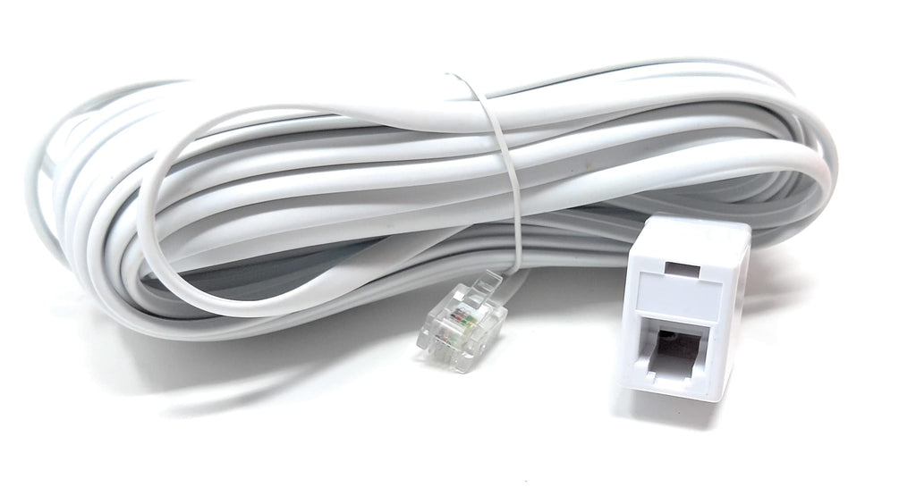 DRUT RJ11 Male to RJ11 Socket Female ADSL Lead for Broadband, Phone, Router, Modem, Telephone Extension Cable