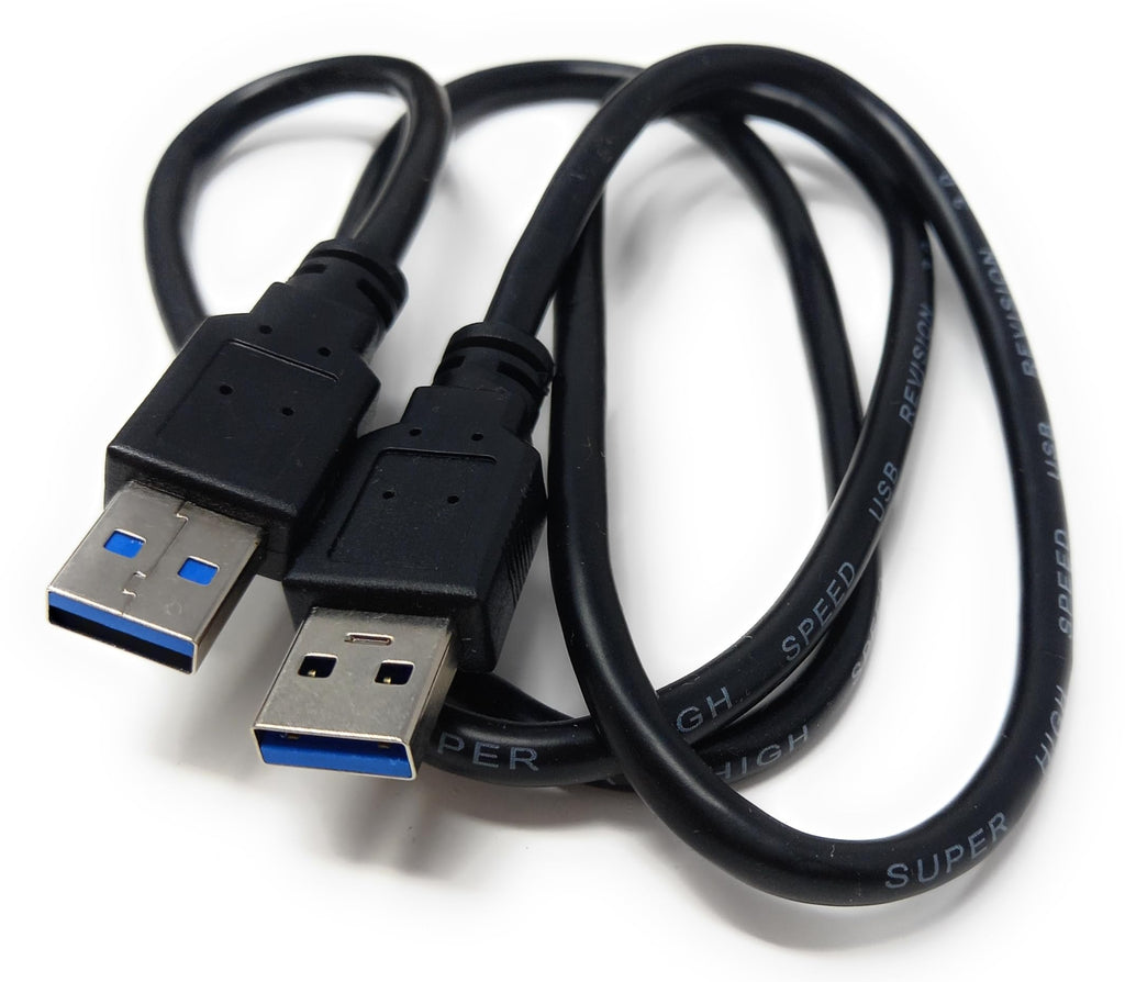 USB to USB 3.0 A Male to Male Lead 5 Gbit/s (625 MB/s), 10 Times Faster Than USB 2.0, SuperSpeed Data Transfer Cable